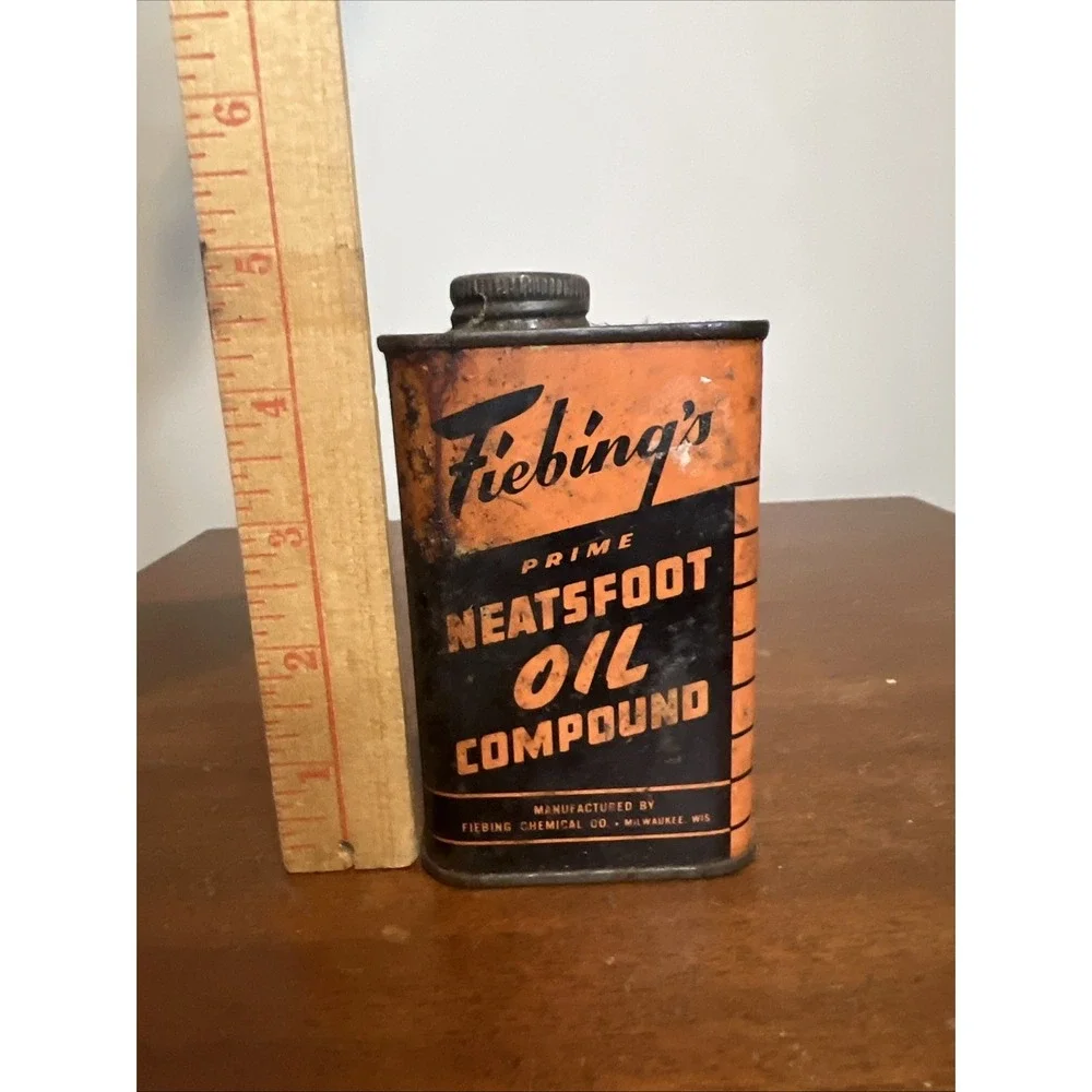 Vintage Can of Fiebing's Heatsfoot Oil Compound - Used - Great Colors